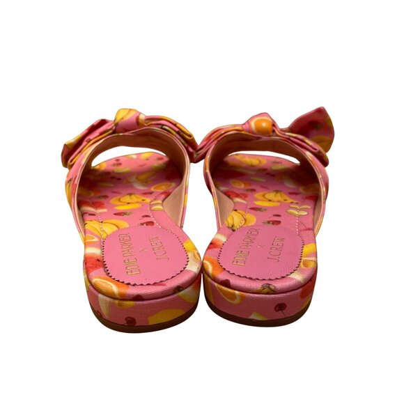 Edie Parker X J.Crew Womens Pink Fruit Print Bow Slip-On Flat Sandals Size 8.5 - Picture 6 of 9